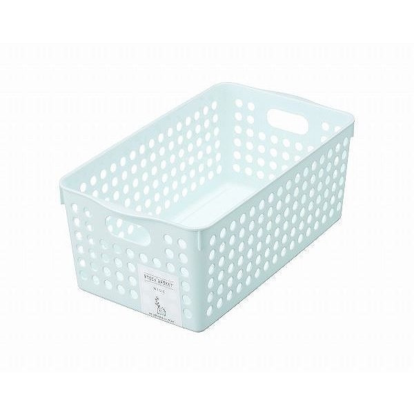 4571 ストックバスケット ワイド ライトブルー