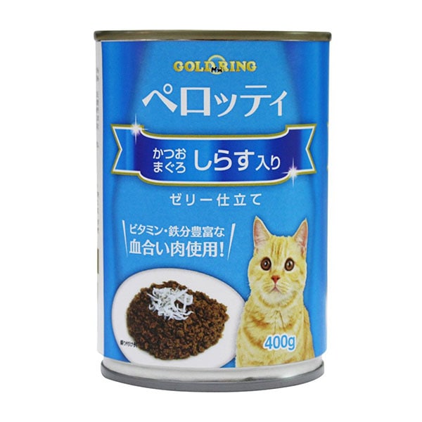 ジャンボ缶　多頭飼　おいしい猫缶　猫ちゃん缶詰　缶当店大人気缶詰！！猫缶 ペロッティ かつおまぐろしらす入り 400g