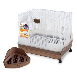 マルカン うさぎのカンタンおそうじケージ H50B 三角形トイレセット