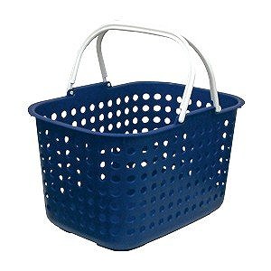 平和工業 ランドリー バスケット ドット 浅型 ブルー