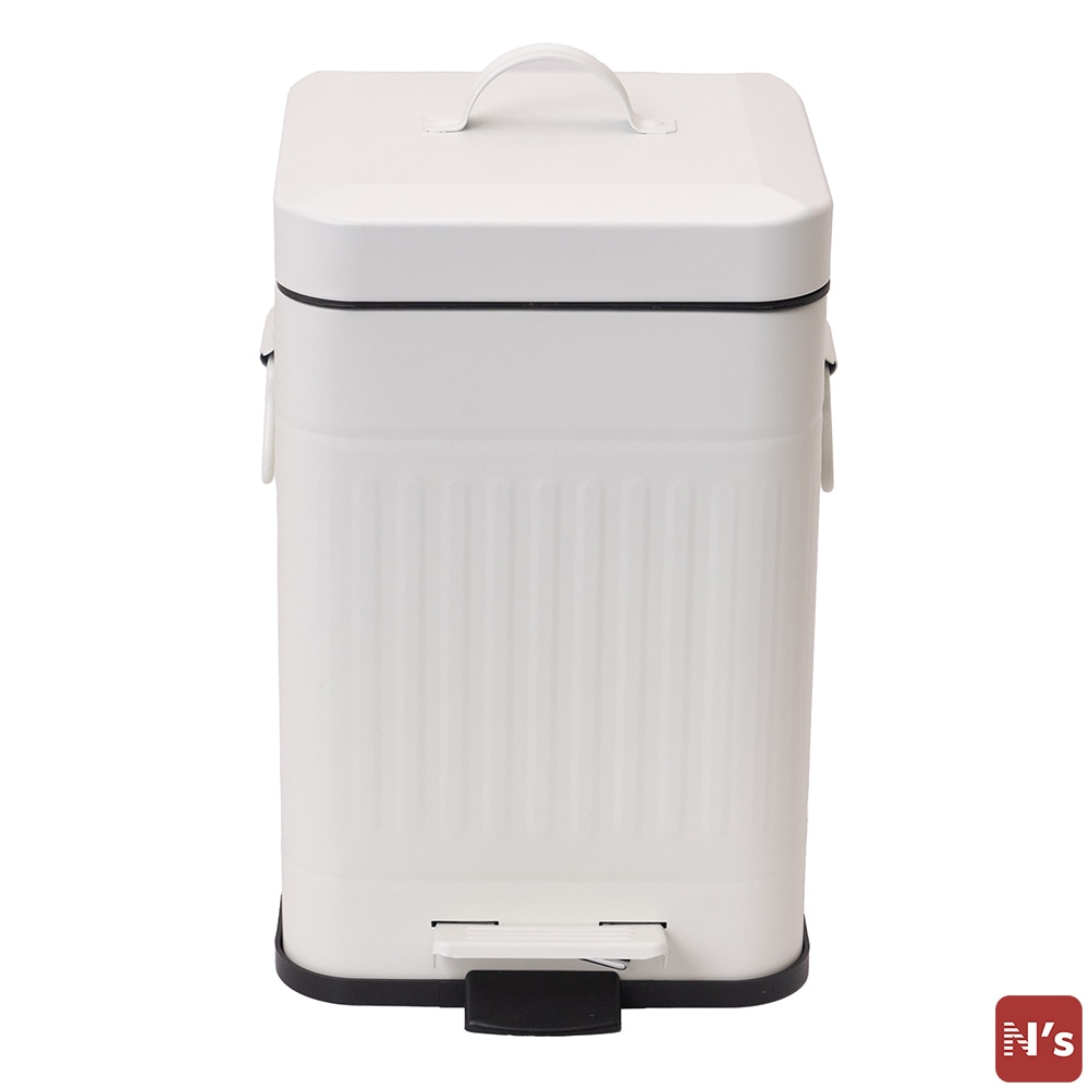 N's ゴミ箱 ダストボックス ペダルダストBOX 5L ホワイト ペダル式 おしゃれ フタ付き 静音 ダンパー インナー搭載 【N's】