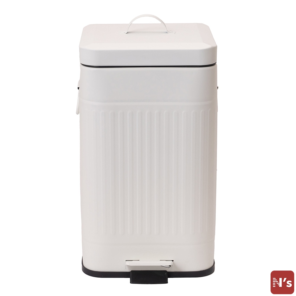 N's ゴミ箱 ダストボックス ペダルダストBOX 12L ホワイト ペダル式 おしゃれ フタ付き 静音 ダンパー インナー搭載 【N's】