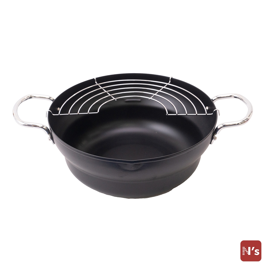 ＳＨＯ　IH対応　段付深型　網付き　天ぷら　鍋　天ぷら鍋　25cm　BW106 【N's】