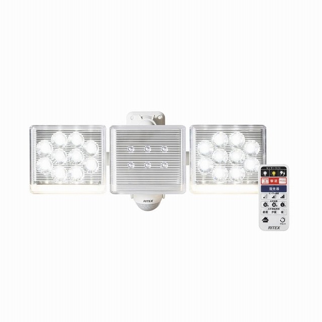 ムサシ RITEX フリーアーム式 プレミアム LEDセンサーライト 12W×2灯 LED-AC2030