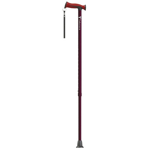 竹虎（Taketora）　バンブーステッキ ワイド　ワインレッド　介護用品　杖　つえ