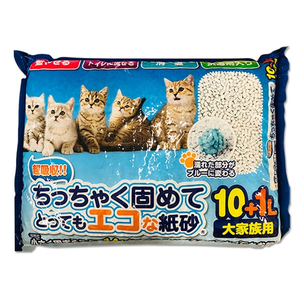 森光商店　燃やせる　トイレに流せる　消臭　抗菌材入り　ちっちゃく固めてとってもエコな猫砂　11L