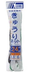 イノベックス　キュウリネット24ｃｍ目ロープ付　1.8m×6m　ヘッダー付き