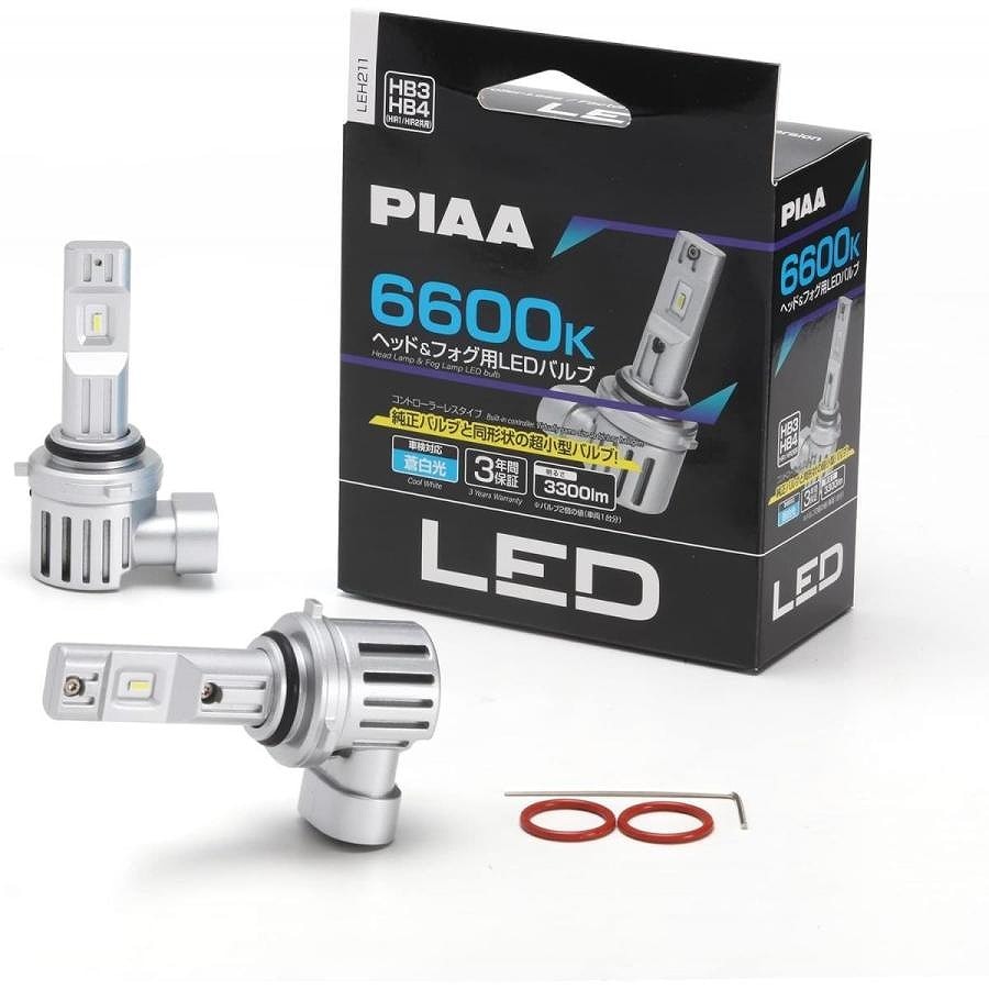 PIAA 6600K ヘッド&フォグ用LEDバルブ HB3/HB4/HIR1/HIR2 2個入