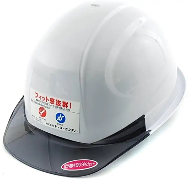 TOYO   ひさし透明ヘルメット白 No.370F-OT-S  日本製