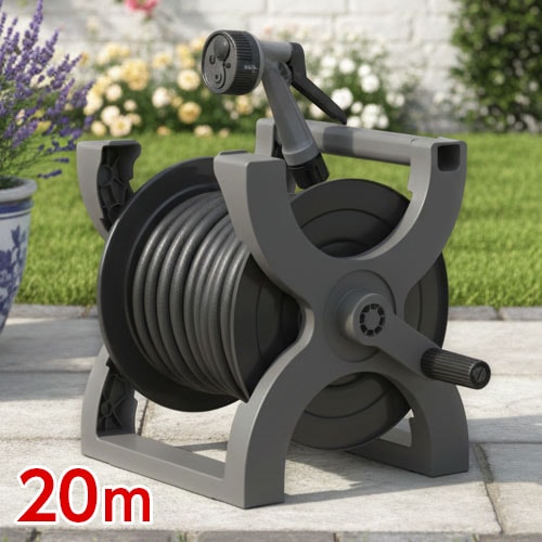 アイリスオーヤマ エックスホースリール20M XHR-20E ダークグレー/ブラック 【ｍ特】