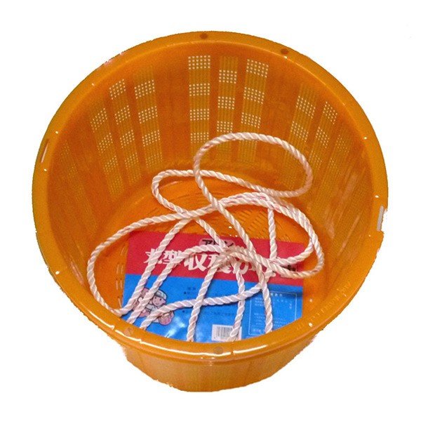 アロン化成 丸型収穫かご 中 (ひも付)