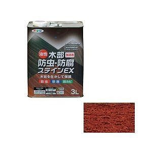 アサヒペン 油性 木部 防虫・防腐 ステインEX 3L マホガニー
