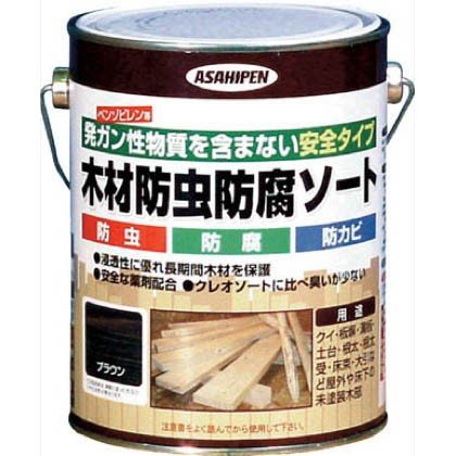 アサヒペン    木材防虫防腐ソート 1L ブラウン