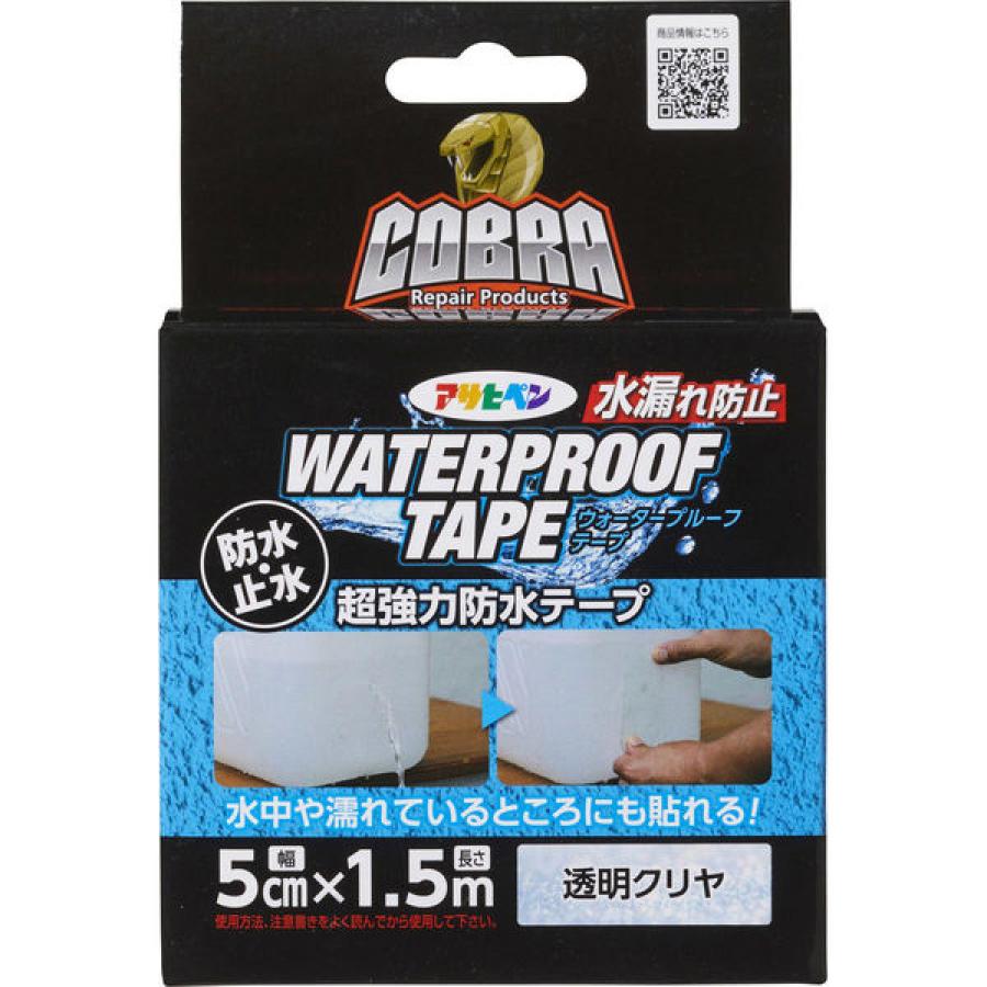 アサヒペン COBRA 超強力防水テープ 5cm×1.5m CB-011 クリヤ