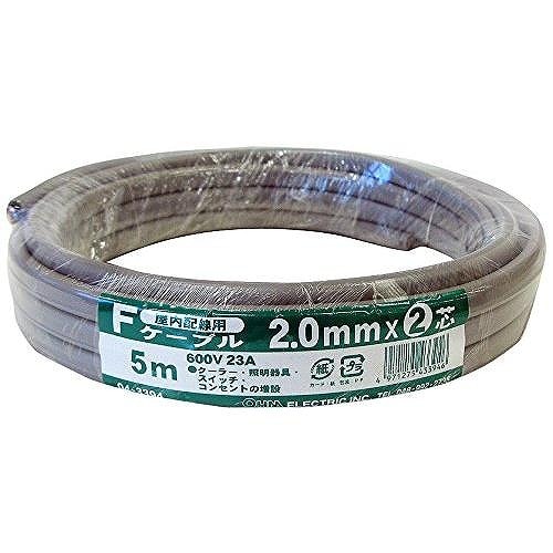 Fケーブル VVF 2.mm×2芯 5m04-3394 VVF2.0X2 5M | 配線補助パーツ 