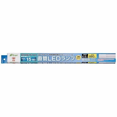 オーム電機 直管LEDランプ 15形相当 G13 昼光色 グロースタータ器具専用 LDF15SS・D/6/8