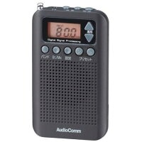 オーム電機 OHM AudioComm DSPポケットラジオ ブラック RAD-P350N-K