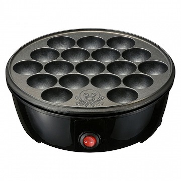 オーム電機 たこやき器 フッ素樹脂加工プレート 18個焼き COK-E-T65-AH-K ブラック