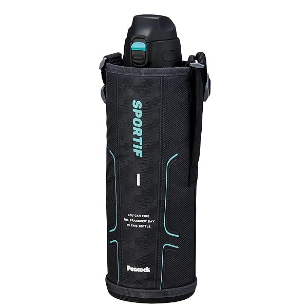 ピーコック ストレートドリンクボトル 1.5L ワンタッチ ブラック AJC-F152