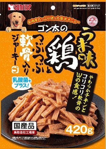 マルカン　サンライズ　ゴン太のうま味鶏とつぶつぶ軟骨入りジャーキー　420g
