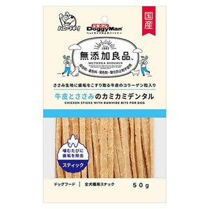 ドギーマン　無添加良品　牛皮とささみのカミカミデンタル　50g