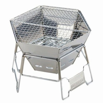 キャプテンスタッグ ヘキサ ステンレス ファイア グリル M M-6498　CAPTAIN STAG