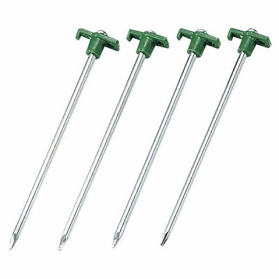 キャプテンスタッグ スチール丸棒ネイルペグ　25cm　4本組 M8399　CAPTAIN STAG