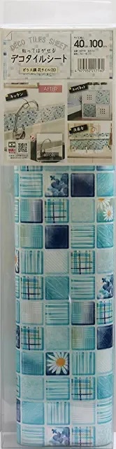 明和グラビア   貼ってはがせる  デコタイルシート 花タイル  DGT-01 BL