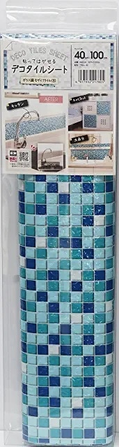 明和グラビア  貼ってはがせる デコタイルシート モザイクタイル  DGT-05 BL