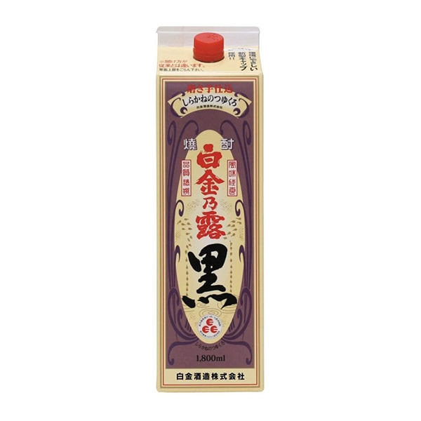 白金酒造 白金乃露 黒 1800ml パック 芋焼酎 しらかねのつゆ くろ 25度 鹿児島