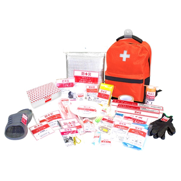 山善 防災バッグ 非常用 装備品 アイテム30点セット YBG-30R　リュック 消耗品 防災 持ち運び 簡易　防災リュック 【送料無料】