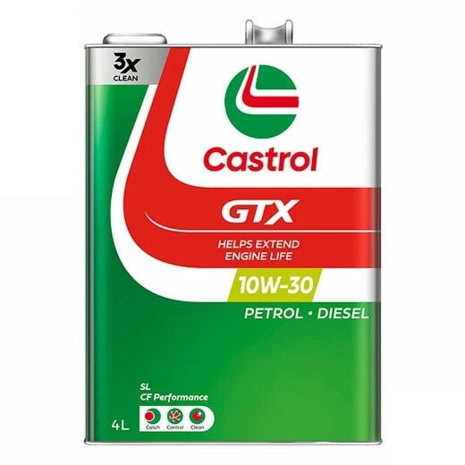 カストロール　Castrol　モーターオイル　GTX/SL/CF　10W30　4L 【同梱不可】