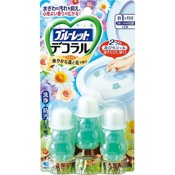 小林製薬  ブルーレットデコラル 爽やかな森と花の香り 7.5g×3本 