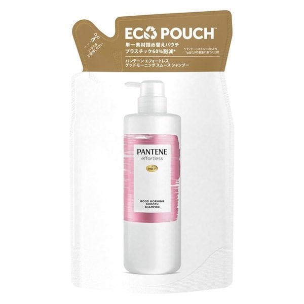 P&G  パンテーン   エフォートレス グッドモーニングスムース ノンシリコン シャンプー 詰替え  エコパウチ 350ml