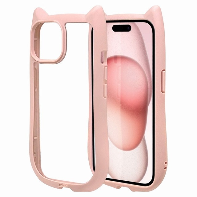 【ネコポス対応】ラスタバナナ iPhone15 14 13 ケース カバー ハイブリッド mimi 猫耳 7638IP361HB スモーキーピンク