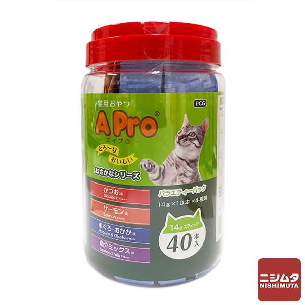 森光商店 A Pro猫用おやつ バラエティおさかな 14g×40本入 | ウェット