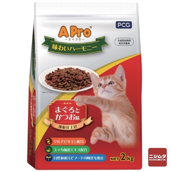 Apro エイプロ 味わいハーモニー まぐろとかつお味 2kg キャットフード ドライフード 猫