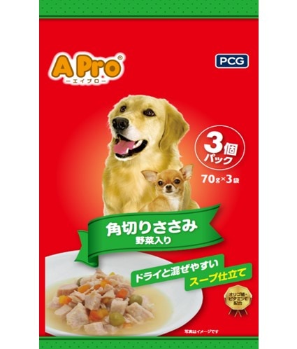 A Pro犬用パウチ　角切りささみ野菜入り3Ｐ