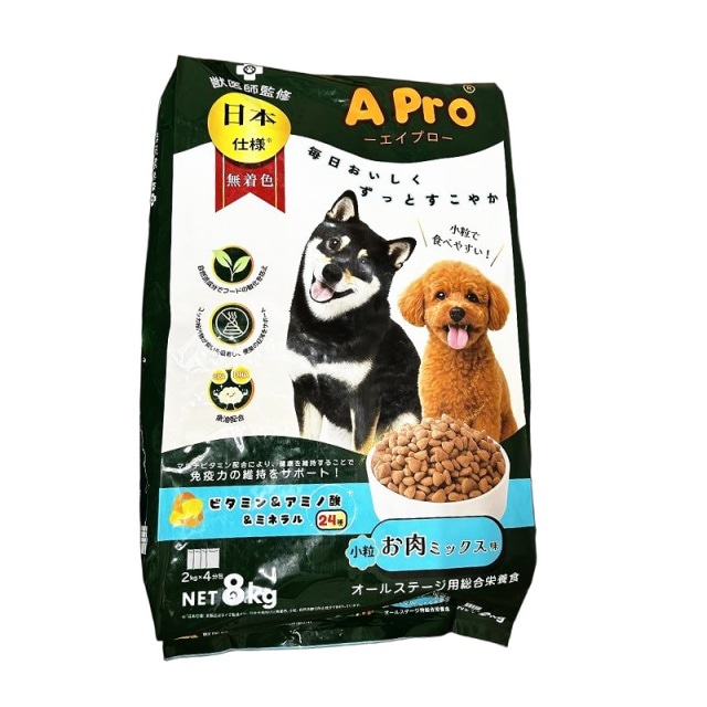 パーフェクトコンパニオンジャパン Apro エイプロ 犬ドライフード お肉ミックス味 8kg 免疫力維持 ドライフード 大袋