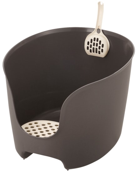 リッチェル  ラプレ 壁高ネコトイレ ダークグレー