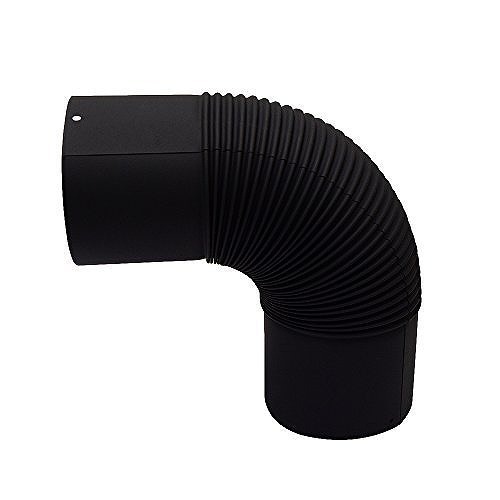 ホンマ製作所　ステンレス煙突　ハゼ折りシングル　黒耐熱 ステンレス エビ曲90°φ106mm