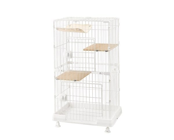 アイリスオーヤマ 猫 ケージ ミニキャットケージ ハンモック付き PMCC-115H マットホワイト
