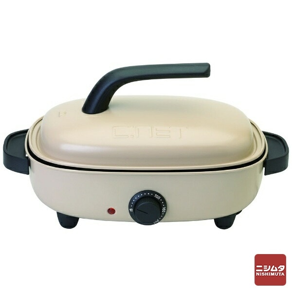 Ｃ:ＮＥＴ シーネット  リバーシブルホットプレート SHPM401BE ベージュ【同梱不可】【送料無料】