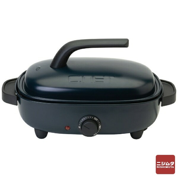 Ｃ:ＮＥＴ シーネット  リバーシブルホットプレート SHPM401NB ネイビー【同梱不可】【送料無料】