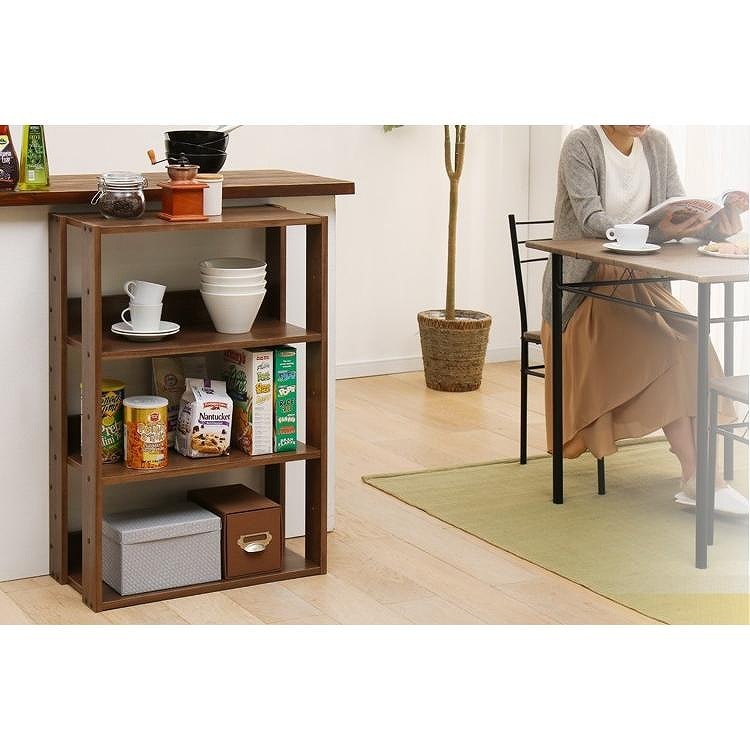 アイリスオーヤマ ラック 4段 木製 シェルフ オープンウッドラック