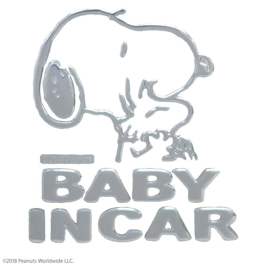 明邦(Meiho)  スヌーピー BABY IN CAR エンブレム ステッカー シルバー SN63