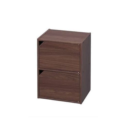 アイリスオーヤマ モジュールボックス扉付 MDB-2D ウォールナットブラウン