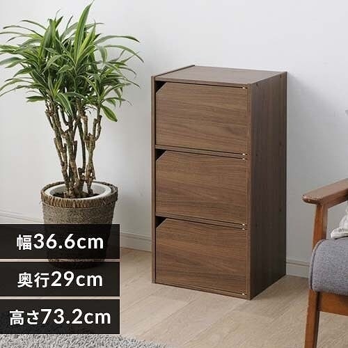 アイリスオーヤマ モジュールボックス扉付 MDB-3D ウォールナットブラウン