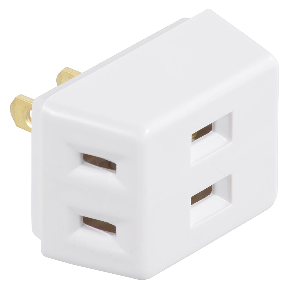 オーム電機 トリプルタップ ホワイト HS-A37/W 3個口/合計1500Wまで/