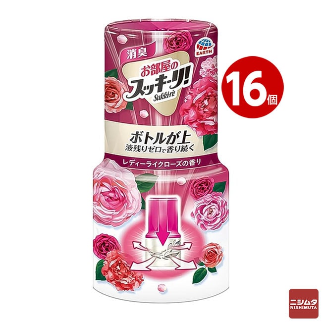 アース製薬 お部屋のスッキーリ！ ローズ 400ml ×16個 | 部屋